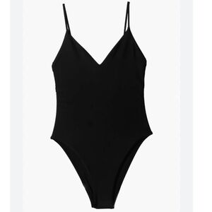 A12 NWT Jolyn Lucia Black‎ V-Neck Swimsuit